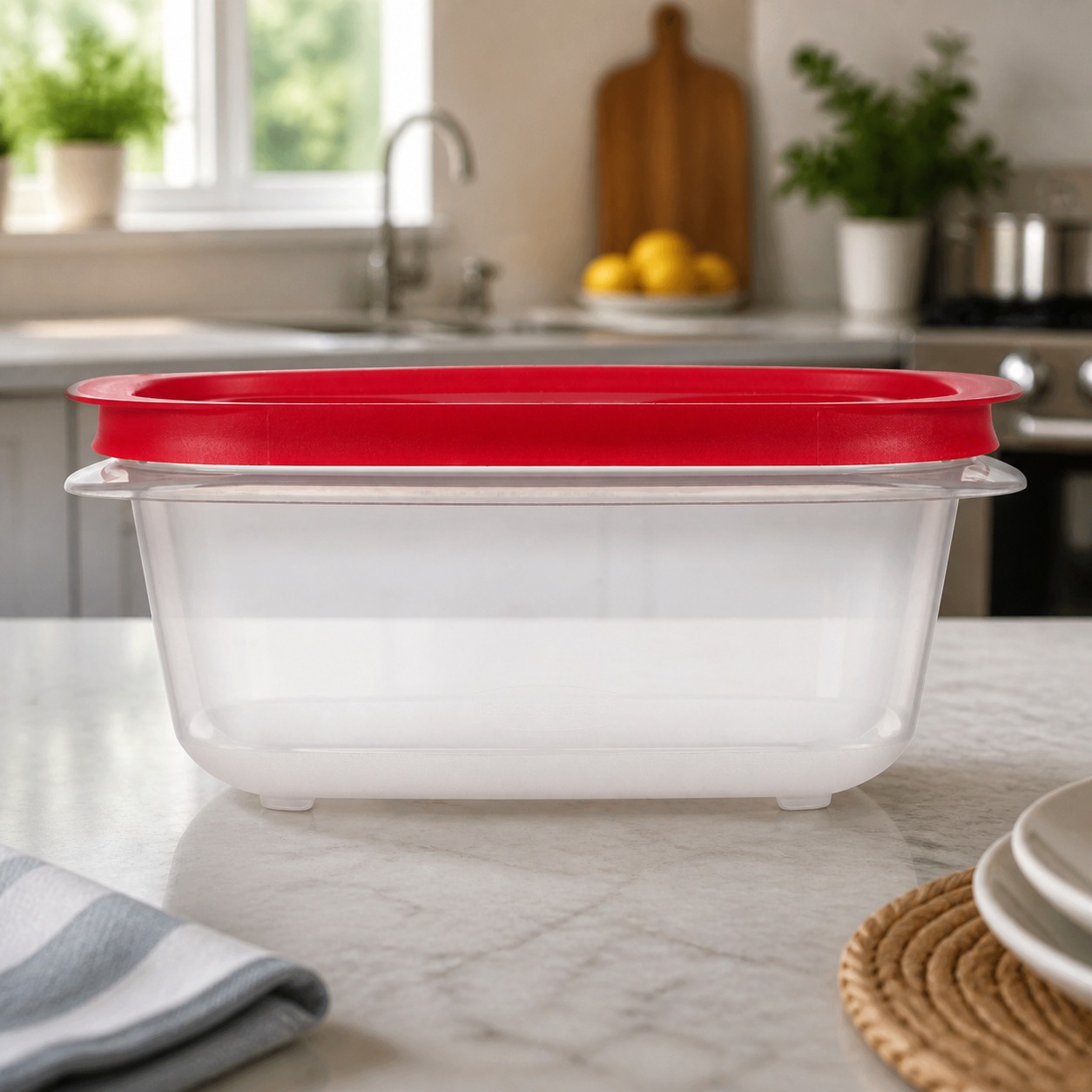 Meal Prep Easy - Kolay Kapanır Kapaklı Kırmızı Dikdörtgen Gıda