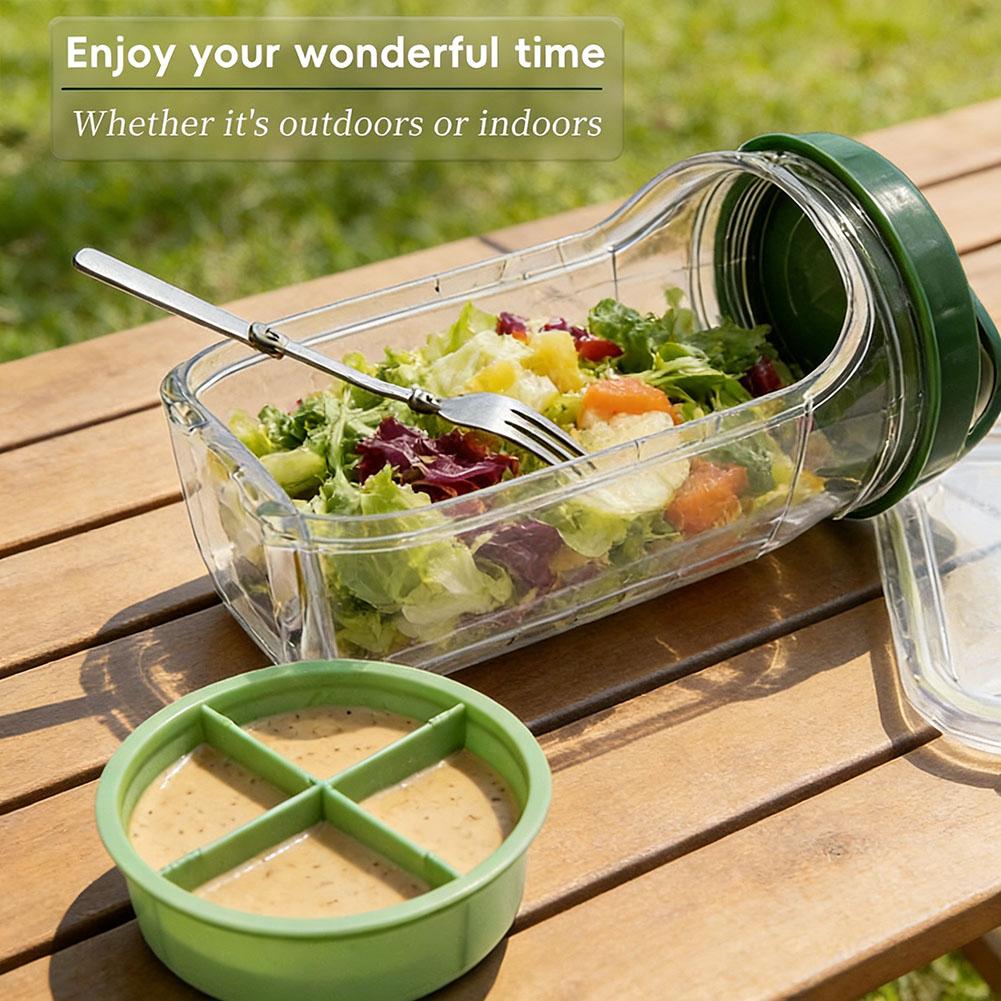 Salad Container Jar - Sızdırmaz Plastik Salata Kutusu, Yan Açılır