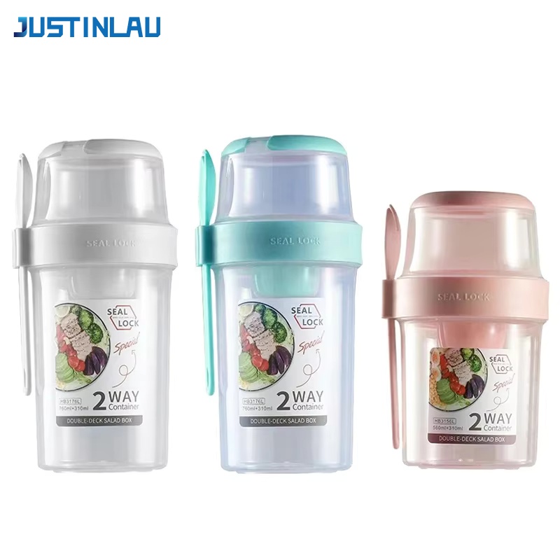 Salad Container Jar - JUSTINLAU Taşınabilir Spor Ağırlık Azaltıcı Salata