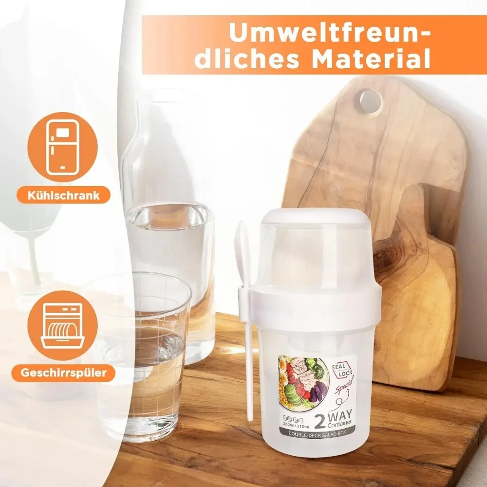 Salad Container Jar - Salata Bardağı Kahvaltı Bardak Taşınabilir Gıda