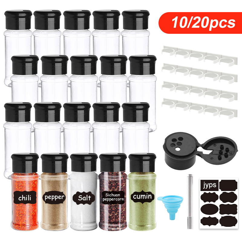 Spice Jar Labels - 5/10/15/20 adet 3.3oz/100ml boş kavanoz plastik