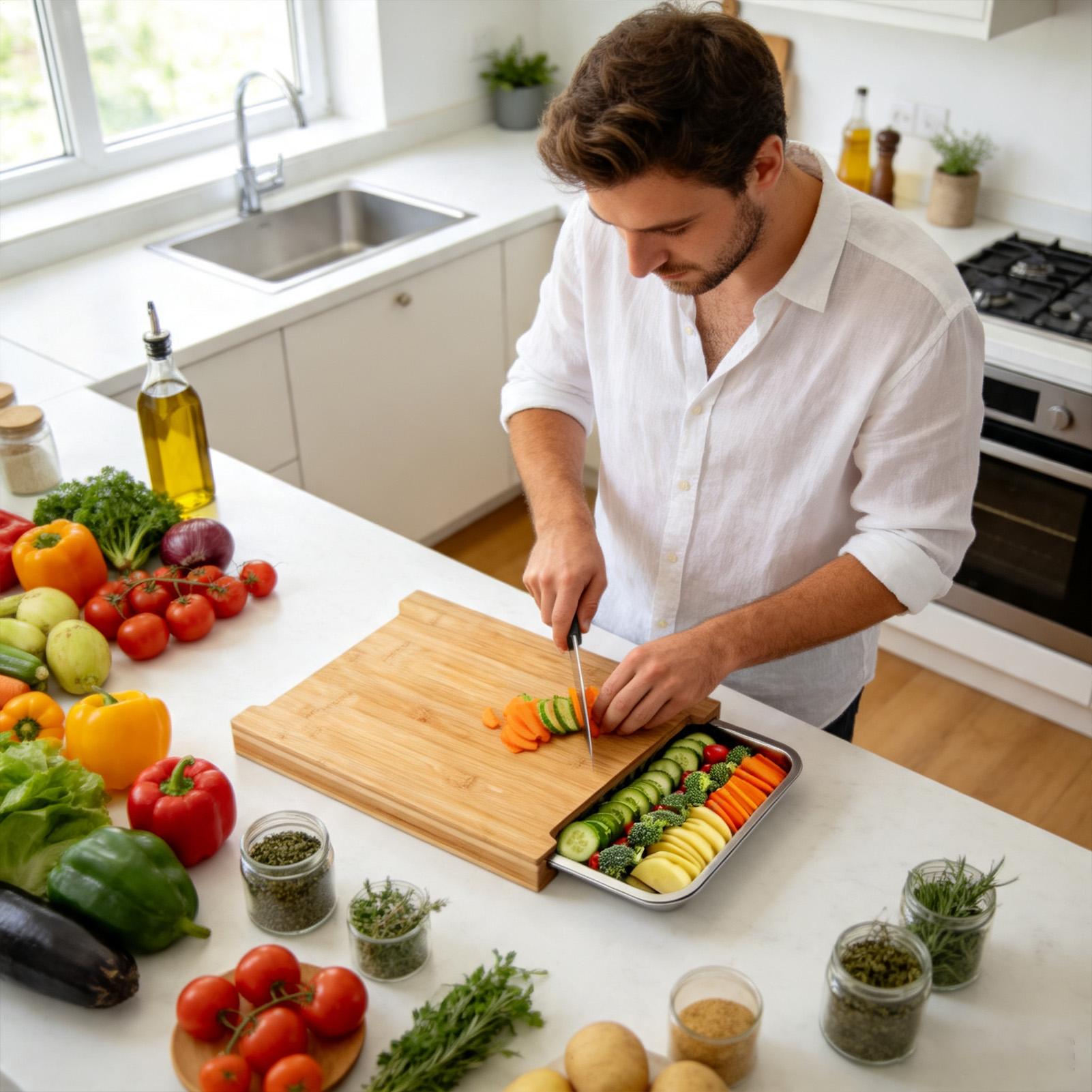 Mutfak İçin Kaymaz Ahşap Kesme - Meal Prep Cutting incelemesi ve fiyatı