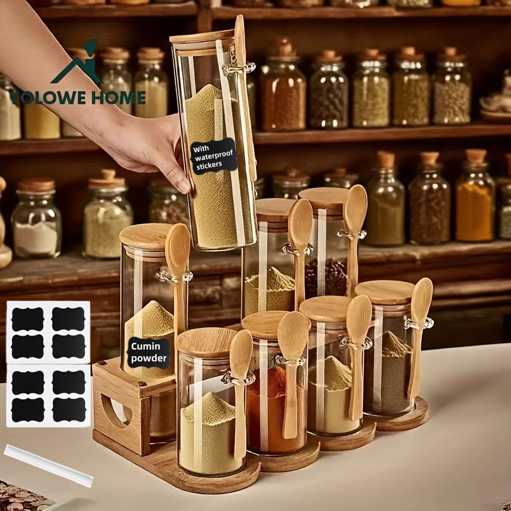 8 Parçalı Cam Saklama Kabı Set - Spice Jar Labels incelemesi ve fiyatı
