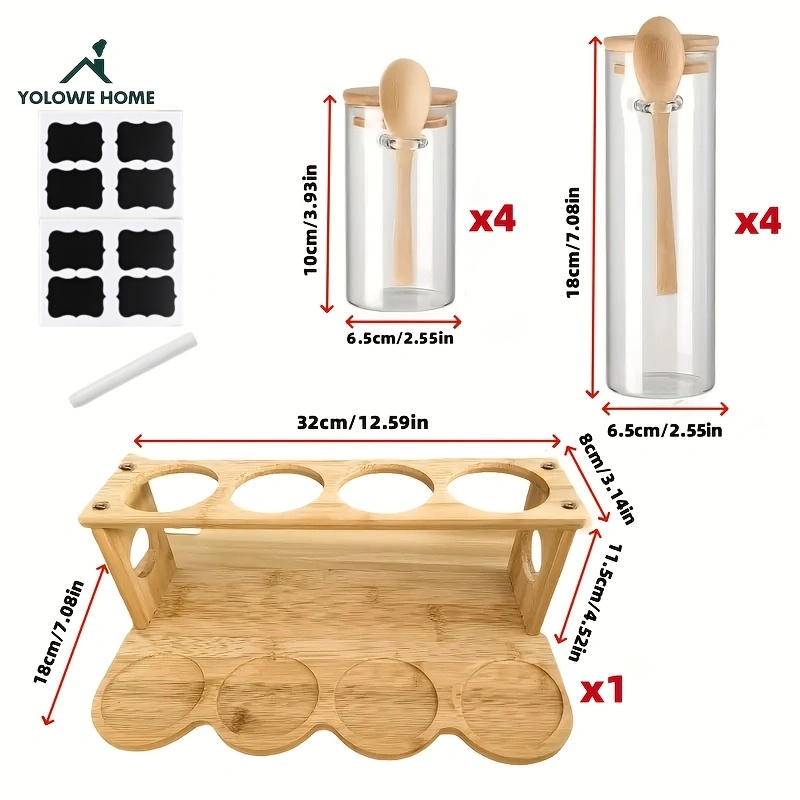 8 Parçalı Cam Saklama Kabı Set - Spice Jar Labels incelemesi ve fiyatı