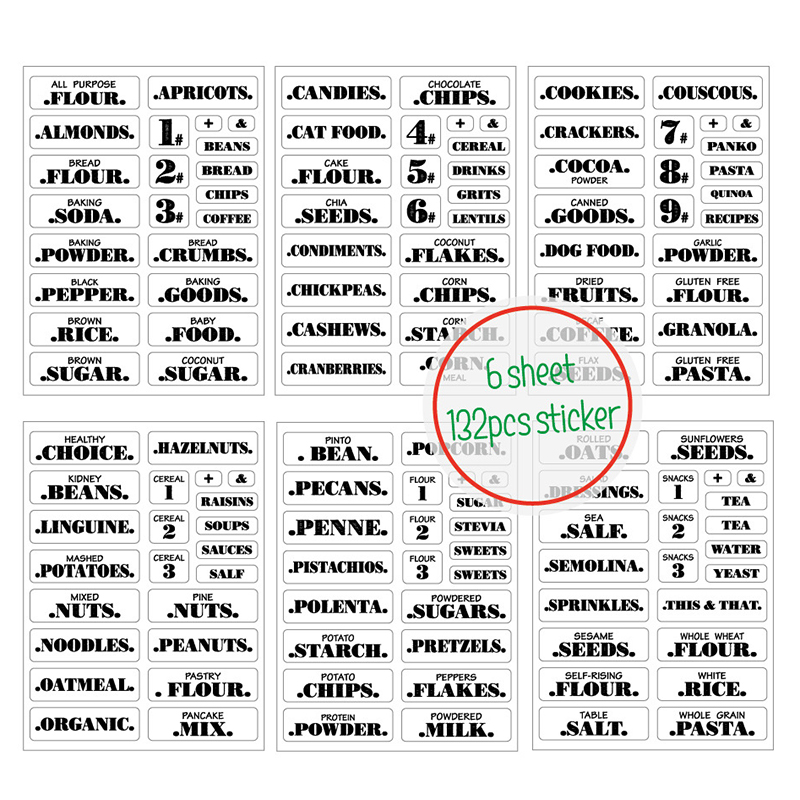132 adet mutfak gıda çıkartmal - Spice Jar Labels incelemesi ve fiyatı