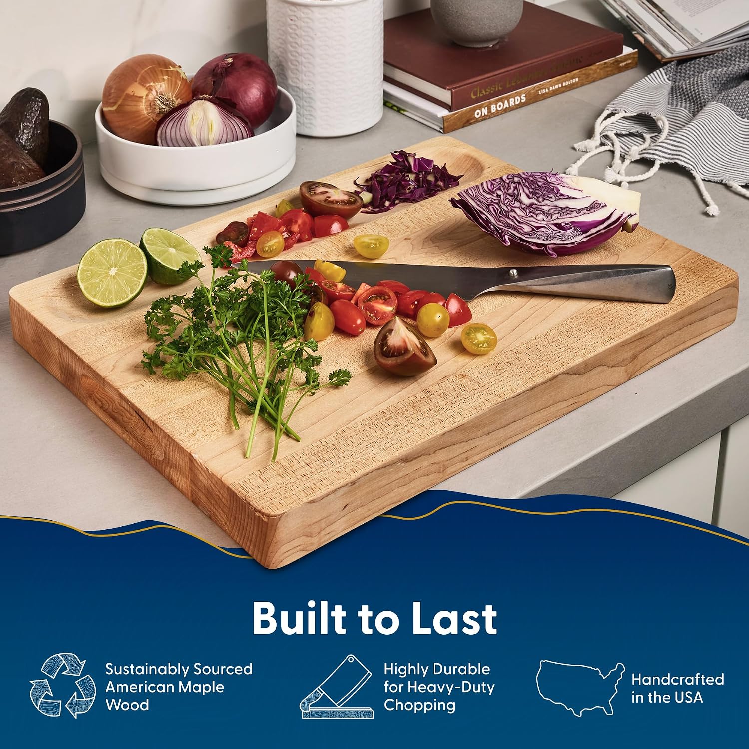 Sert Akçaağaç Ahşap Kesme Taht - Meal Prep Cutting incelemesi ve fiyatı